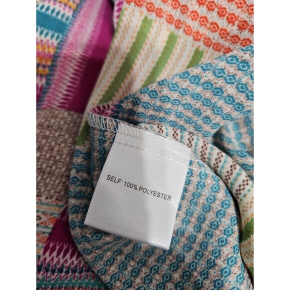 Rose + Olive Womens Red Sleeveless Collared Blouse Geometric Size Medium NWT - Picture 6 of 6